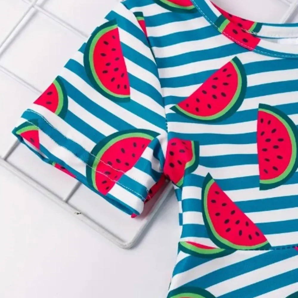 Boutique Watermelon Girls Short Sleeve Twirl Dress